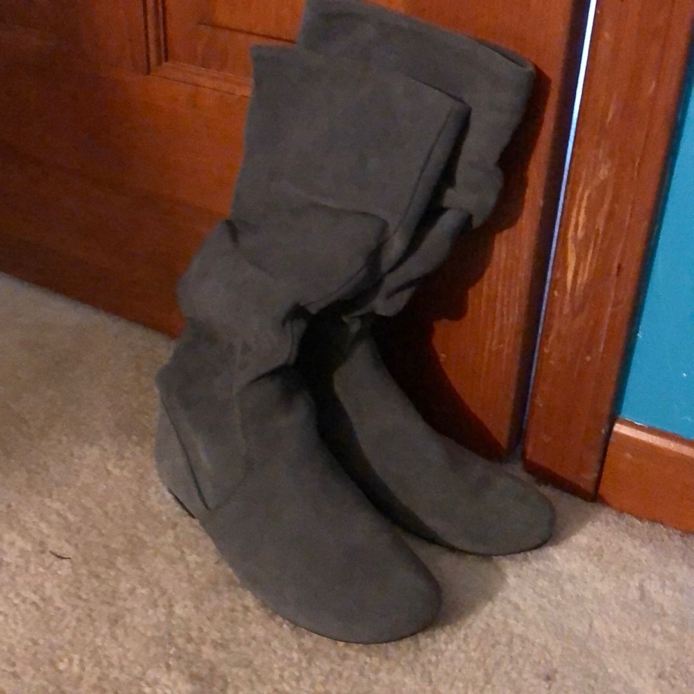 grey suede boots